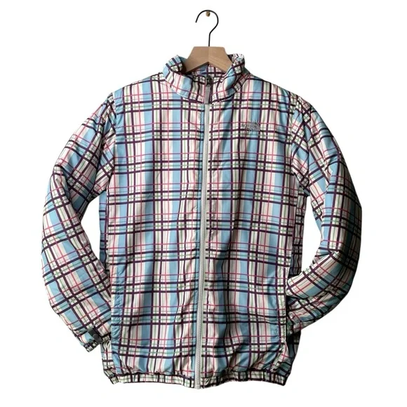 The North Face Girls Plaid Puffer Jacket Size XL - Picture 1 of 14